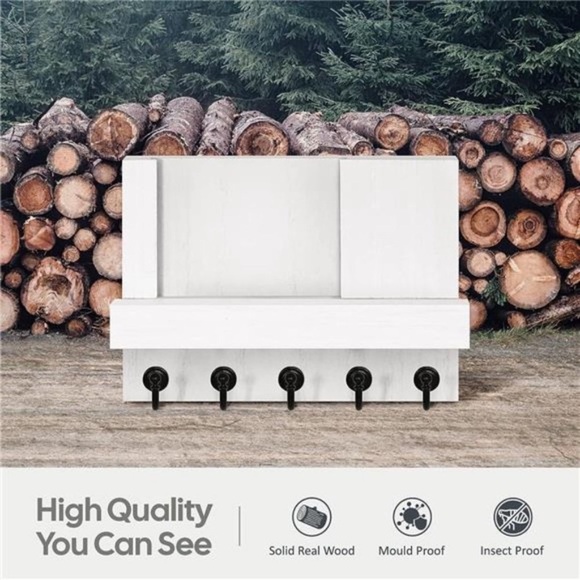 Key Holder for Wall:Easy Installation Mail Organizer Wall Mount Hanging Key Rack - Picture 6 of 8